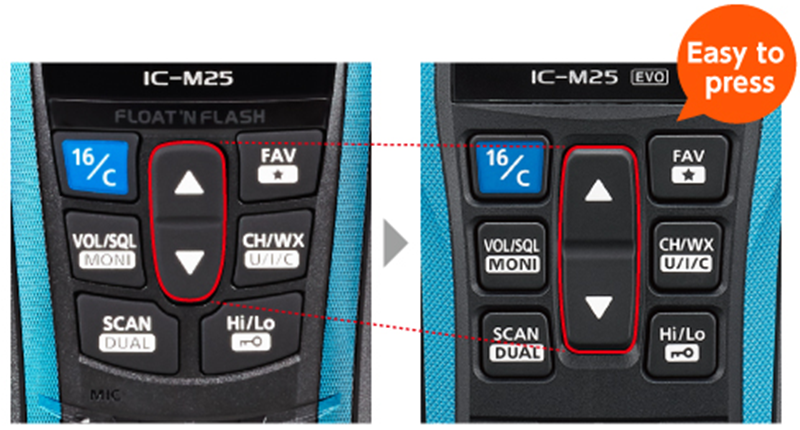 KIT 3 Unidades | IC-M25 | Rádio marítimo flutuante com modo eco e 14 horas de duração