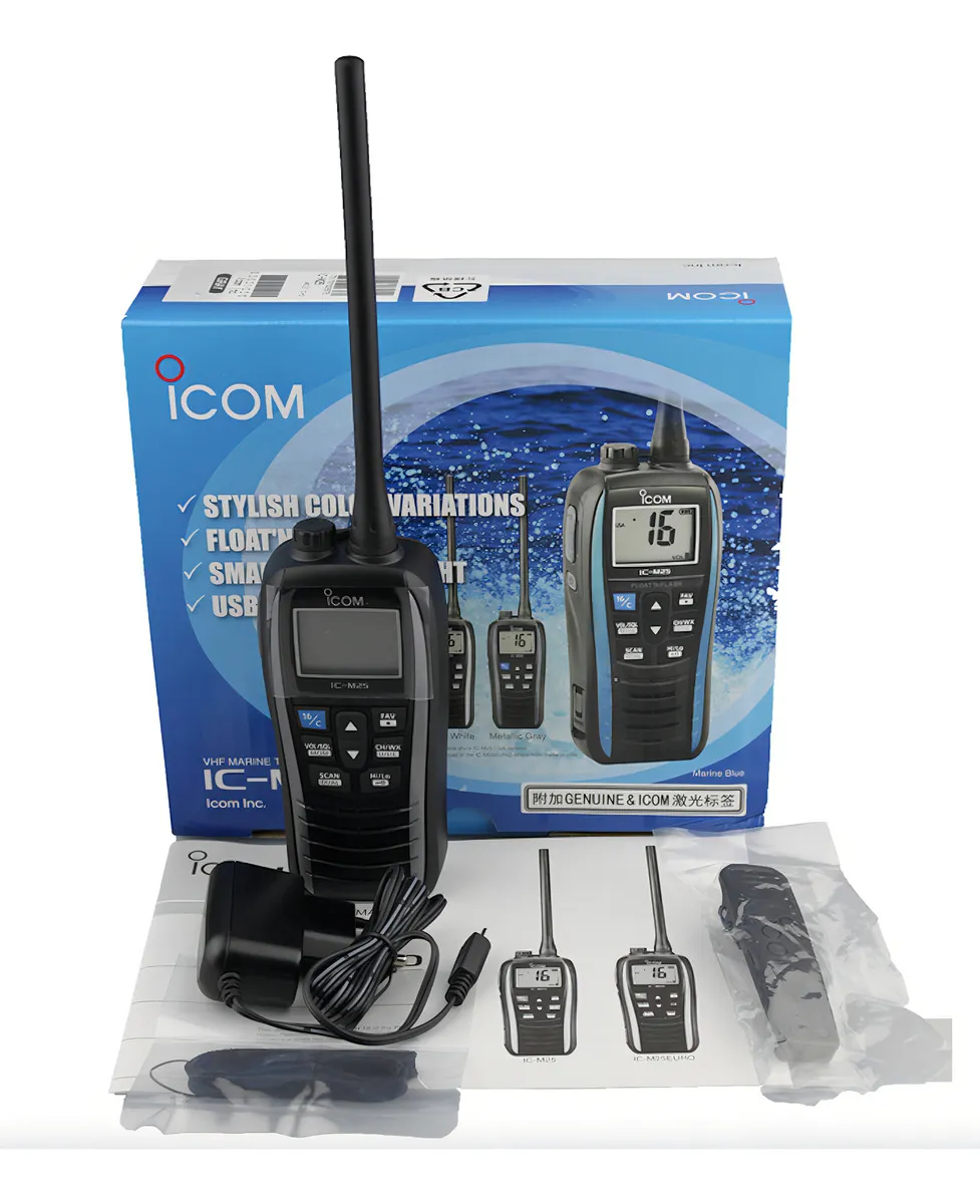 KIT 3 Unidades | IC-M25 | Rádio marítimo flutuante com modo eco e 14 horas de duração