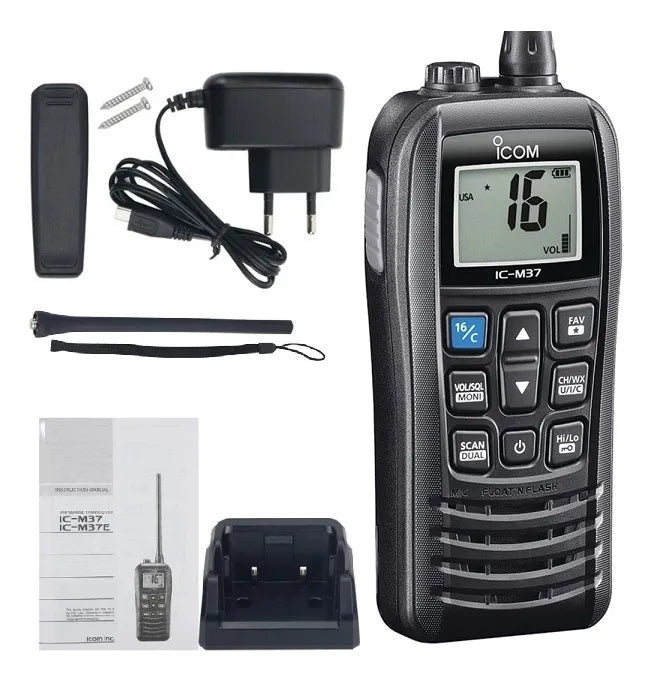 IC-M37 | Rádio VHF Marítimo flutuante de 6 watts
