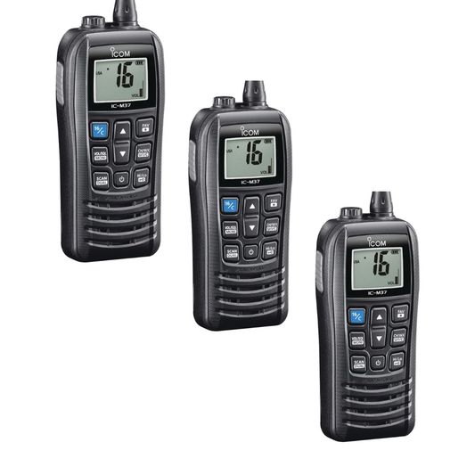 KIT 3 Unidades | IC-M37 | Rádio VHF Marítimo flutuante de 6 watts