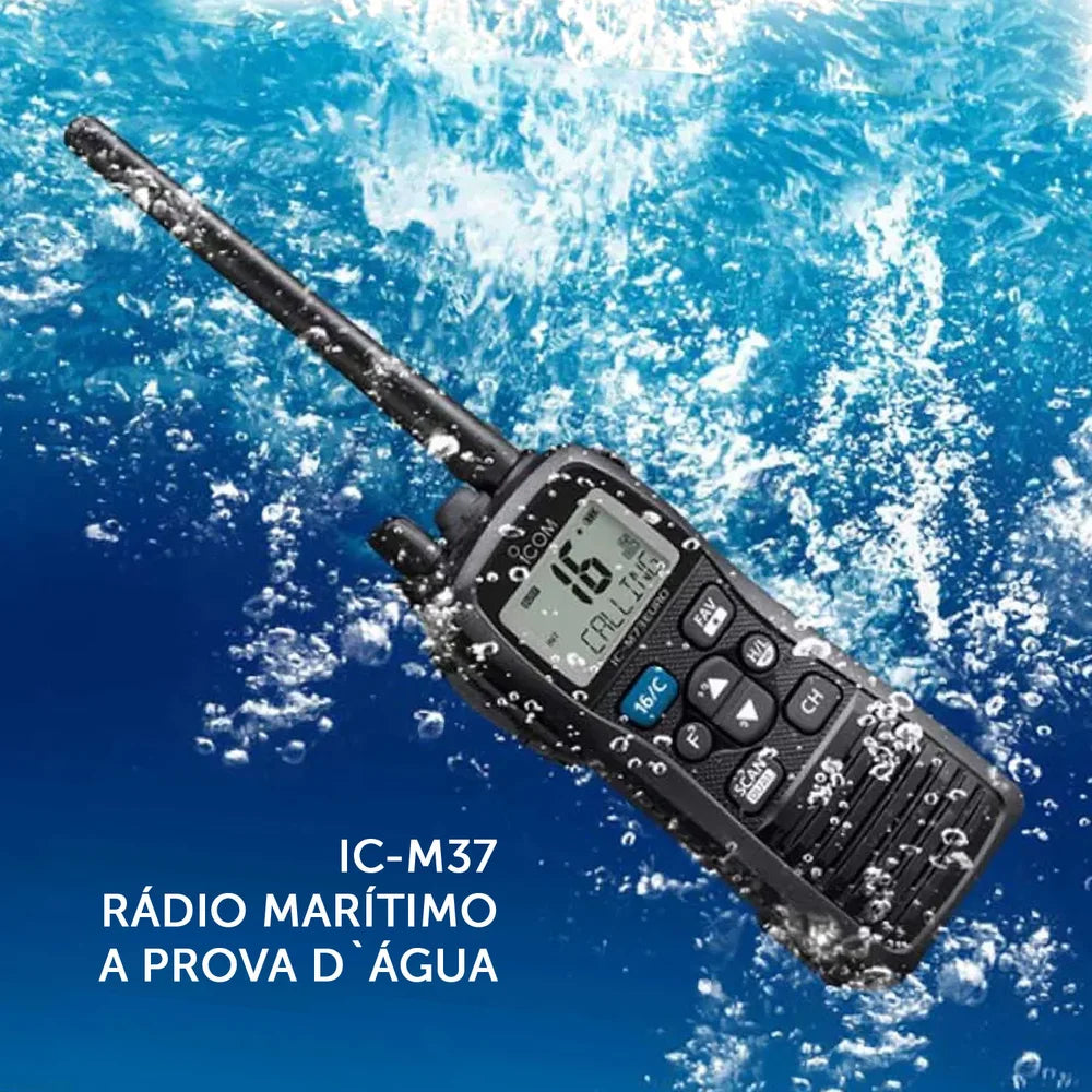 IC-M37 | Rádio VHF Marítimo flutuante de 6 watts